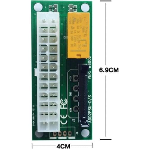 1/5pcs Dual PSU Adapter ATX 24Pin to SATA 4Pin Power Sync Starter Card Extension Cable Converter ADD2PSU Riser Adapter Extender