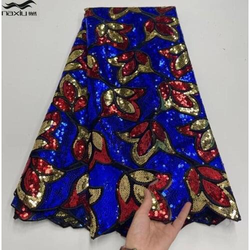 Madison Latest Nigerian Sequins Lace Fabric 2021 High Quality Lace African Lace Fabric For Wedding Dress French Tulle Lace