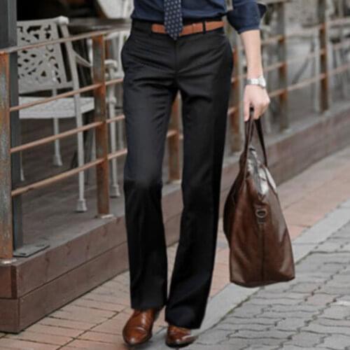 2021 New Suit pants New flared pants Male Summer Straight Suit pants British leisure Free hot feet trousers Formal pants For