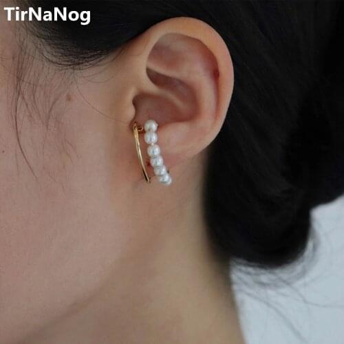 New Metal Multilayer Pearl Ear clip Ear Bones Exaggerated Fashion Simple Ear cuff Earrings Women Jewelry Gifts