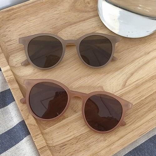 Retro Small Round Frame Anti-UV Driver Goggles Women Sunglasses Milk Tea Color Protection Eye Small Glasses UV400 Eyeglasses