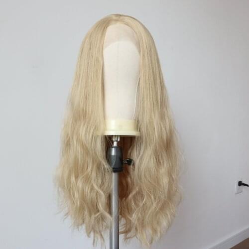 Golden Blonde Synthetic Wigs for Women Heat Resistant Fiber Hair Synthetic Lace Frontal Womens Wigs Cosplay Wigs