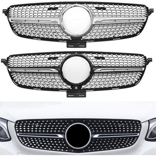 Front Racing Billet Bumper Grille Upper Cover For Mercedes-Benz W166 GLE Class 2015 2016 2017 2018 Diamond GTR