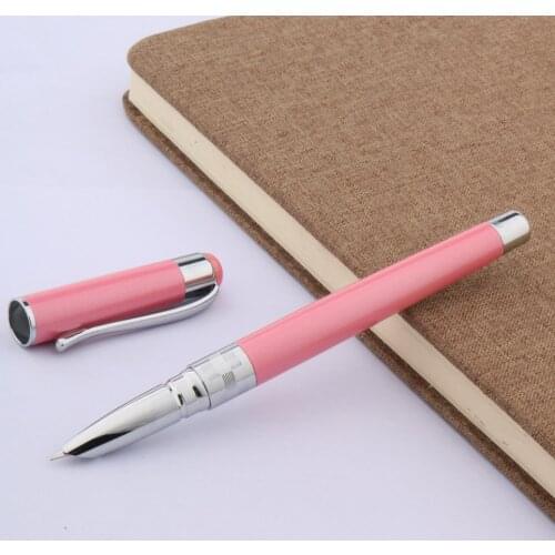 High quality brand Pink Light Finance NIB fountain pen Very fine Fluent Business Office school supplies Writing