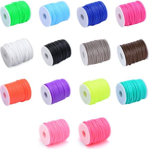 2/3/4mm Hollow Pipe PVC Tubular Rubber Cords Ropes Thread Wrapped Around White Plastic Spool For DIY Jewelry Making Crafts