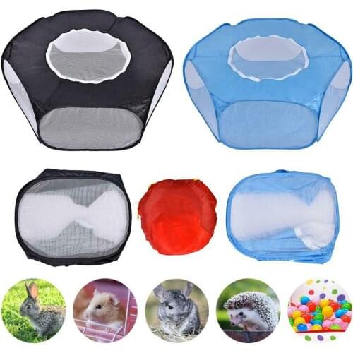 Portable Pet Puppy Rabbit Playpen Indoor Outdoor Small Animal Hamsters Fence Tent Cage With Cover Waterproof Camping House