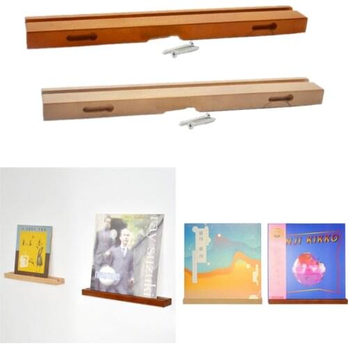 Durable Beech Record Display Stand Bracket Turntable Holder for LP Vinyl Records Accessories