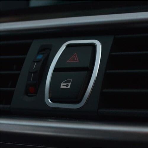 Car Dashboard Warning Lights Alert Push Button Door Lock Switch Trim Ring interior accessories For BMW 5 Series F10 F18