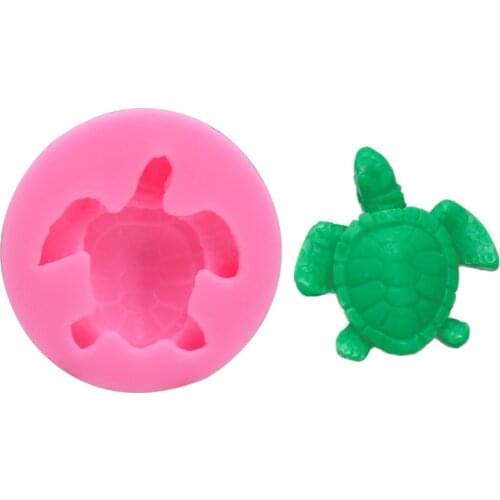 Silicone Fudge Mold Cute Sea Turtle Shape Ocean Theme Design Pop Cake Decoration Tool DIY Kitchen Baking Mould
