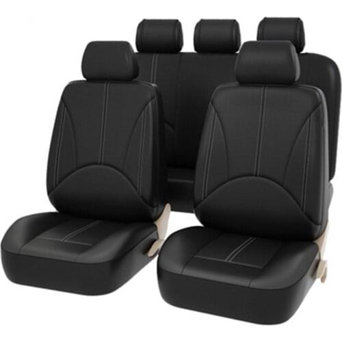 Universal Auto Car Five Seat Covers Faux PU Leather Mat for Four Seasons Cushion Full Car Seat Headrest Neck Rest Cushion