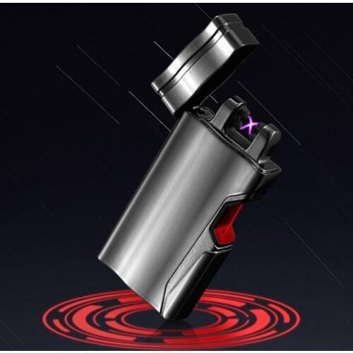 USB Charging Dual Arc Flameless Plasma Infrared Laser Induction Windproof Lighter Cigar Accessories