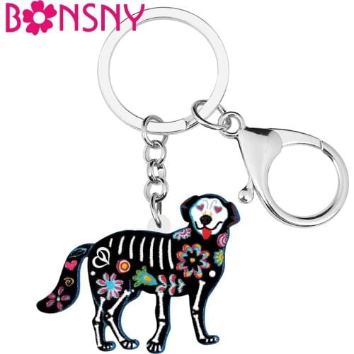 BONSNY Acrylic Halloween Sweet Flowers Skull Skeleton Dogs Earrings Fashion Drop Dangle Pets Jewelry For Women Girls Gifts