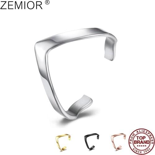 ZEMIOR Stainless Steel Rings For Women 4 Color Geometric Simple Personalized Creativity Rings Ladies Popular Fashion Jewelry