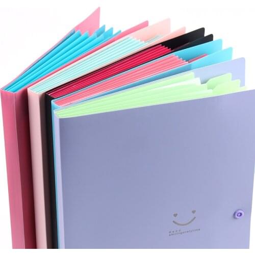 1PC New A4 Kawaii Document Bag Waterproof File Folder 5 Layers Document Bag Office Stationery Storages Supplies