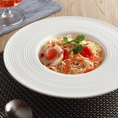 1PC Pasta dish Straw hat dish Western soup plate Creative Japan UFO Pasta plate Deep Soup plate