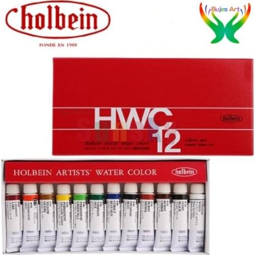 12 Colors Japan Holbein 5ml of each color Gouache Paint Watercolor Transparent Watercolor Art Supplies