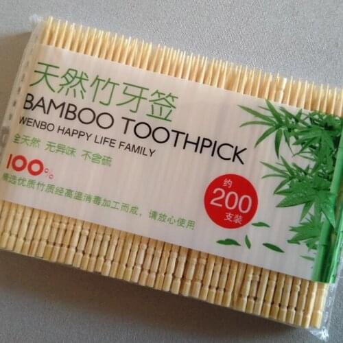 200PCS/ Bag Disposable Wood Tandenstokers Dental Natural Bamboo Toothpick For Home Restaurant Hotel Products Toothpicks Tools