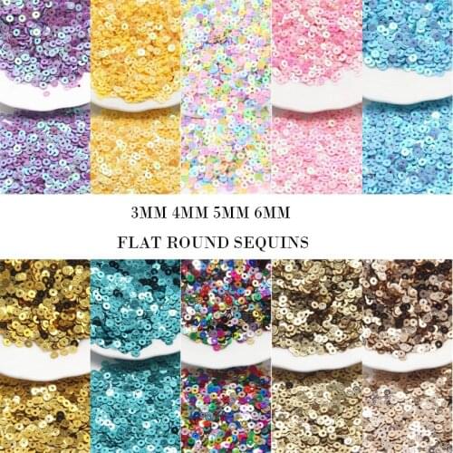 3mm 4mm 5mm 6mm Sequins Flat Round Paillettes AB Plated Color Sequin For DIY Wedding Craft Women Garments Sewing Accessories