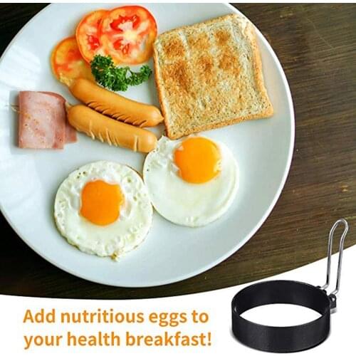 3PCS Nonstick Stainless Steel Handle Round Rings Shaper Pancakes Molds Pancake Ring egg Frying Moulds Kitchen Tools #226