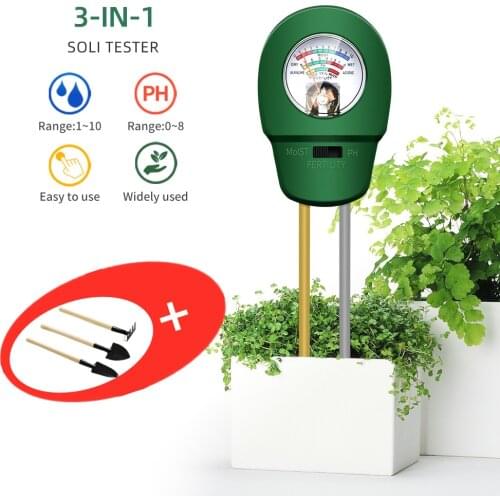 3 in 1 Soil Moisture Fertility Meter Flower Meter PH Testing Fertility Soil Meter Gardening Tool For Lawn/Outdoor/Indoor Use
