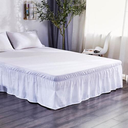Hotel Queen Size Bed Skirt White Bed Shirt Without Surface Elastic Band Single Queen King Easy on Easy Off Bed Skirt Dust Ruffle