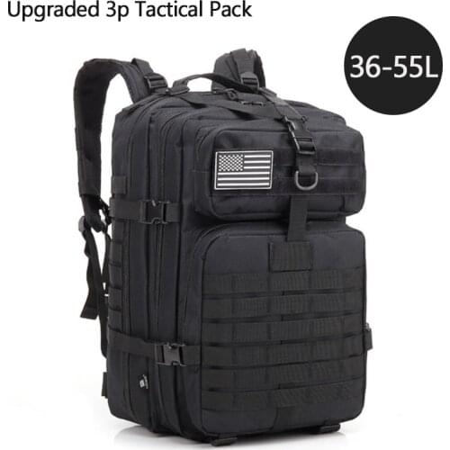 Large Backpack Army Military Tactical Hiking Outdoor Sport Camping 50L-Capacity Rucksack-Bags