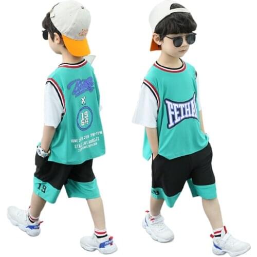 Quick Dry Sports Suits for Baby Boys T-shirt Shorts Hollow 2pc Breathable Football Basketball Club Outdoor Children Clothing Set
