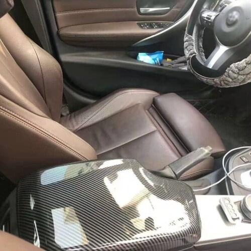 Carbon Fiber Color Car Center Armrest Box Protective Cover Auto Seat Arm Rest Box Cover For BMW 3 4 Series 3GT F30 F34 F36 13-19