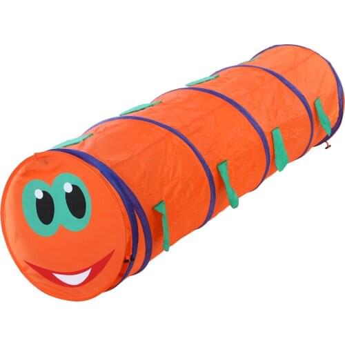 Kids Crawling Tunnel Children Tunnel Caterpillar Shape Crawling Tent Indoor Outdoor Play Game Tents Toys Tube Random Color