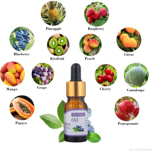 10ml Fruit Peach Essential Oil For Humidifier For Diffuser Aromatherapy Relieve Stress Pour Pineapple Cherry Oil Skin Care TSLM2