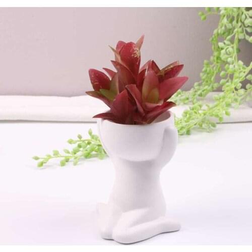 Humanoid Ceramic Flower Pot Vase Portrait Vase Fleshy Flower Pot Flower Arrangement Vase Home Decoration Birthday Gift ALI88
