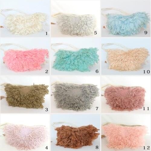Handmade Round Curly Felted Wool Rug Posing Fabric Backdrop Flokati Layer Wool Blanket Newborn Baby Photo Props