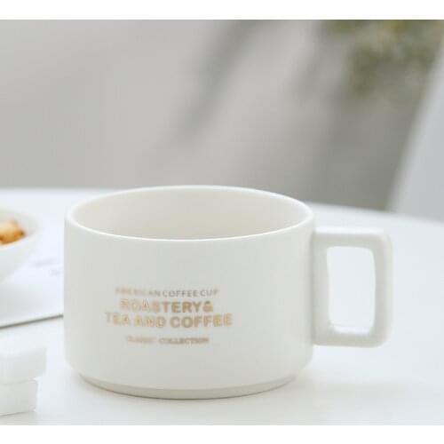 Ins Hot Coffee Mugs 320ml Ceramic Morden US Coffee Cups Luxury Colours Black Gold Green Red Brown Water Cup