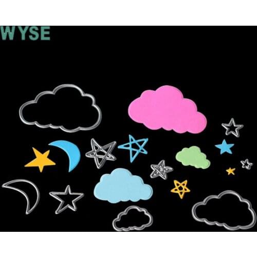 WYSE Sky Metal Cutting Dies Scrapbooking Embellish Cloud Star Moon Craft Die Cut Dies for DIY Photo Album Paper Card Making