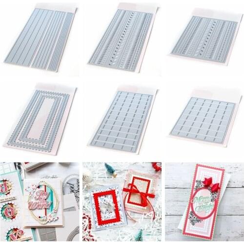 Metal Cutting Dies Set Slim Stitches Stripes Scallop Diagonal Plaid Background DIY Scrapbooking 2021 Hot Sale Embossing Dies