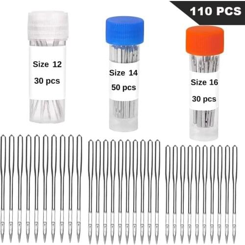Nonvor 110 Count Sewing Machine Needles Assorted Kit Universal Fitting , Threader, Regular Point for Singer, Brother, Varmax