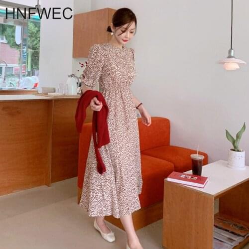 2020 new korea styles summer fashion women clothing Summer chiffon dress womens long waist slimming dresses V767
