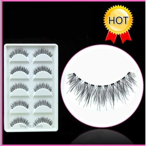 Wholesale New Eyelash Natural Long Winged False Eyelashes W-8# Transparent Plastic Full Strip Lashes 500pairs/lot free shipping
