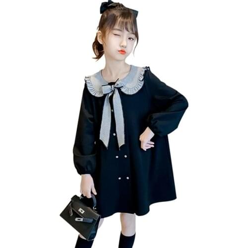 Dress Girl Plaid Pattern Dresses For Girl Big Bow Party Dress Child Spring Autumn Girls Clothing 6 8 10 12 14