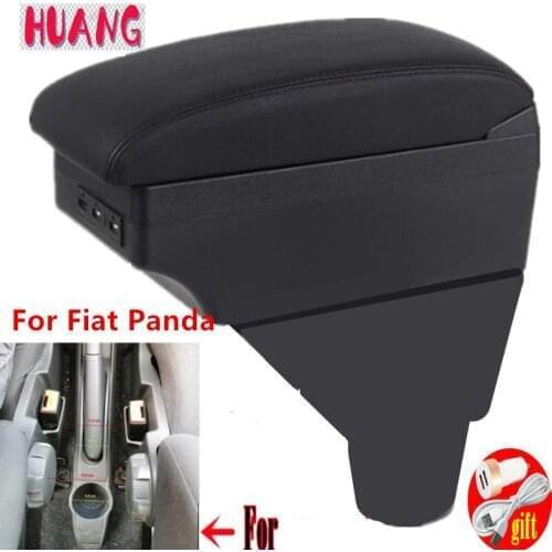 For Fiat Panda armrest box For FIAT PANDA II armrest box cup holder USB interface interior car-styling