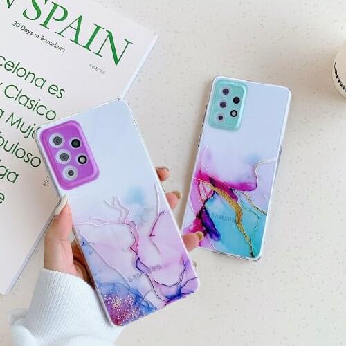 Transparent Marble Phone Case For Samsung Galaxy S21 FE A12 A32 A52 A72 A22 A82 S21+ S21 Ultra Soft TPU Back Cover Fundas Coque