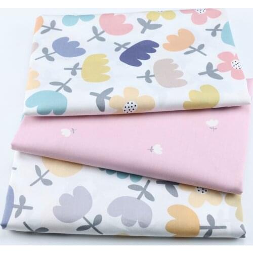 Various Sizes Floral Series Printed Cotton Twill Fabric Material for Baby Sewing DIY Patchwork Handicrafts Handmade Baby Dress