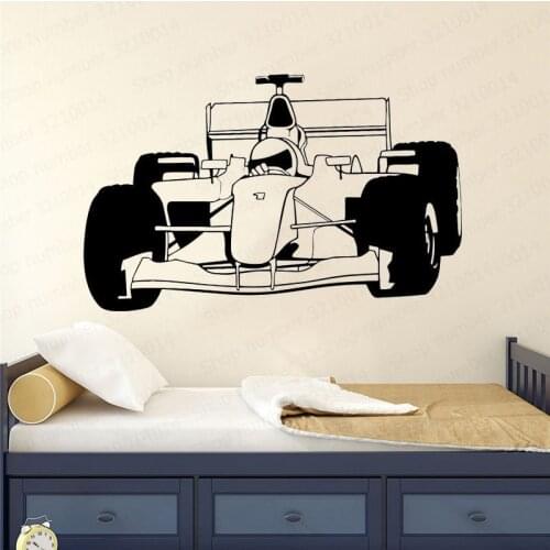 Super Kart Wall Decal Karting Formula 1 Speed Racing Cool Boys Bedroom Playroom Interior Home Decor Vinyl Wall Stickers PW47