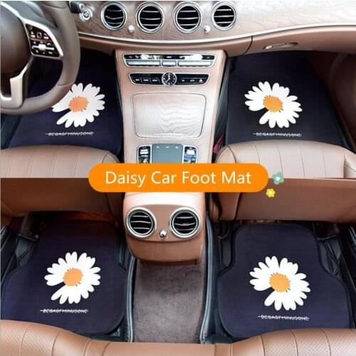Four Seasons Universal Daisy Anti-dirty Anti-skid Protective Car Foot Pad Cushion Car Interior Ornaments