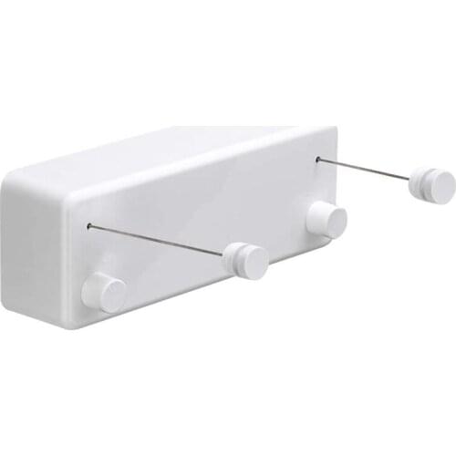 Retractable Clothesline(With Adjustable Stainless Steel Double Rope),Wall Mounted Method,13.8 Feets Clothes Line(White)