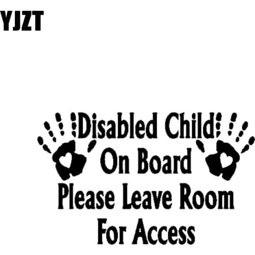YJZT 19.5CM*12.1CM Sticker Decal Vinyl Car Palm Disabled Child On Board Please Leave Room For Access Black/Silver C10-00708