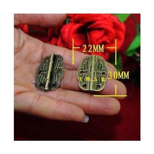 100pcs 22*30 Door Butt Hinges For Box 6 Holes Antique Bronze 22x30mm