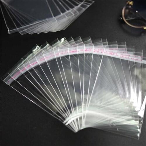 100Pcs/Lot Transparent Plastic Self Adhesive Bag Self Sealing Small Bags For Pen Jewelry Candy Packing Resealable Gift Cookie