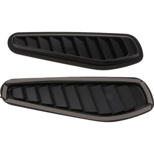 2 Pieces Air Flow Intake Turbo Bonnet Hood Side Vent Grille Cover Black