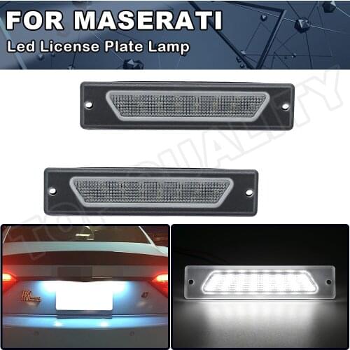 2Pcs Xenon White LED Number License Plate Light Lamps No Error For Maserati Quattroporte 2003-2012 714044750609 Car Accessories
